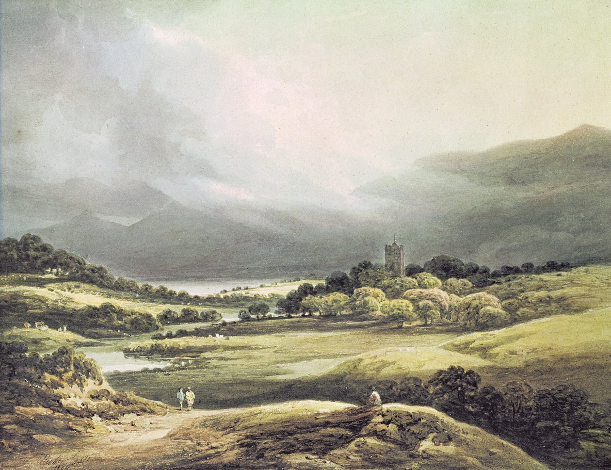 Widok zamku Dunloe, Killarney, 1805 autorstwa Richard Sasse