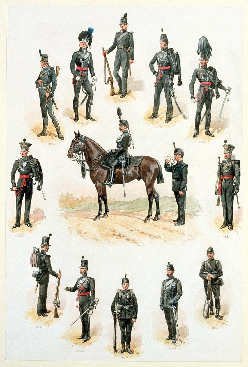 Mundury Brygady Strzelców autorstwa Richard Simkin
