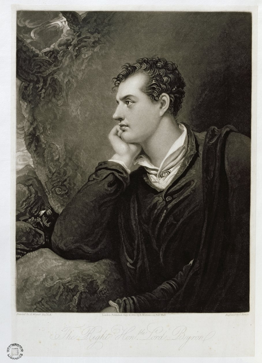 George Gordon, 6. Lord Byron (1788-1824), ryty przez Charlesa Turnera (1773-1857), 1815 autorstwa Richard Westall