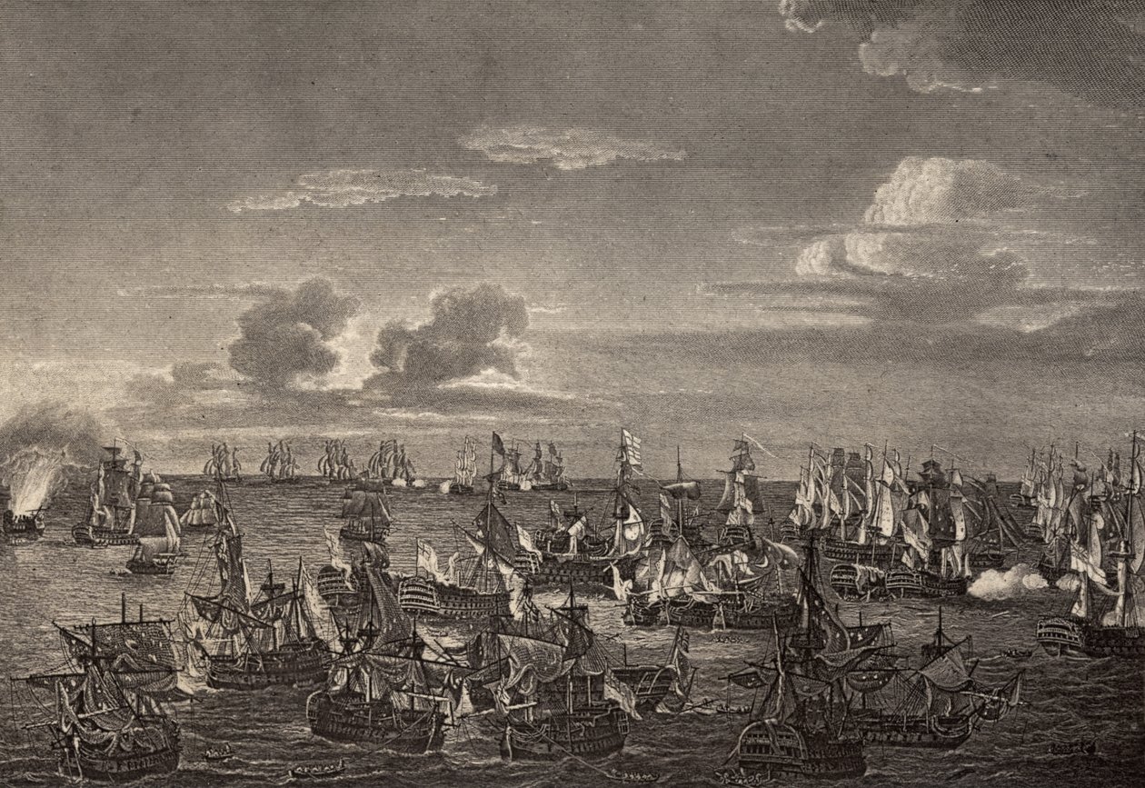 Bitwa pod Trafalgarem w 1805 r., ilustracja z „Życia Nelsona” Roberta Southeya (1774-1843) opublikowana po raz pierwszy w 1813 r. autorstwa Richard Westall