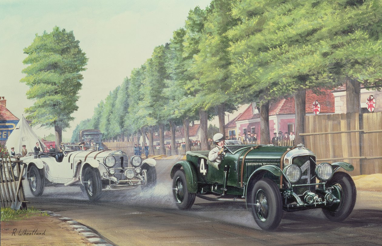 Pojedynek w Pontlieu, Le Mans, 1930 (toaleta i gwasz na pokładzie) autorstwa Richard Wheatland