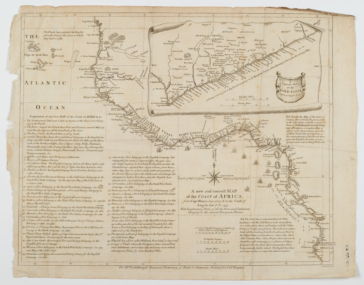 Mapa Wybrzeża Afryki, 1753 autorstwa Richard William Seale