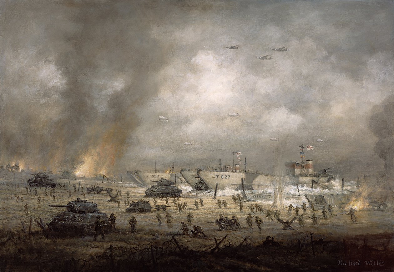 „Czołgi wchodzą”, plaża Sword autorstwa Richard Willis