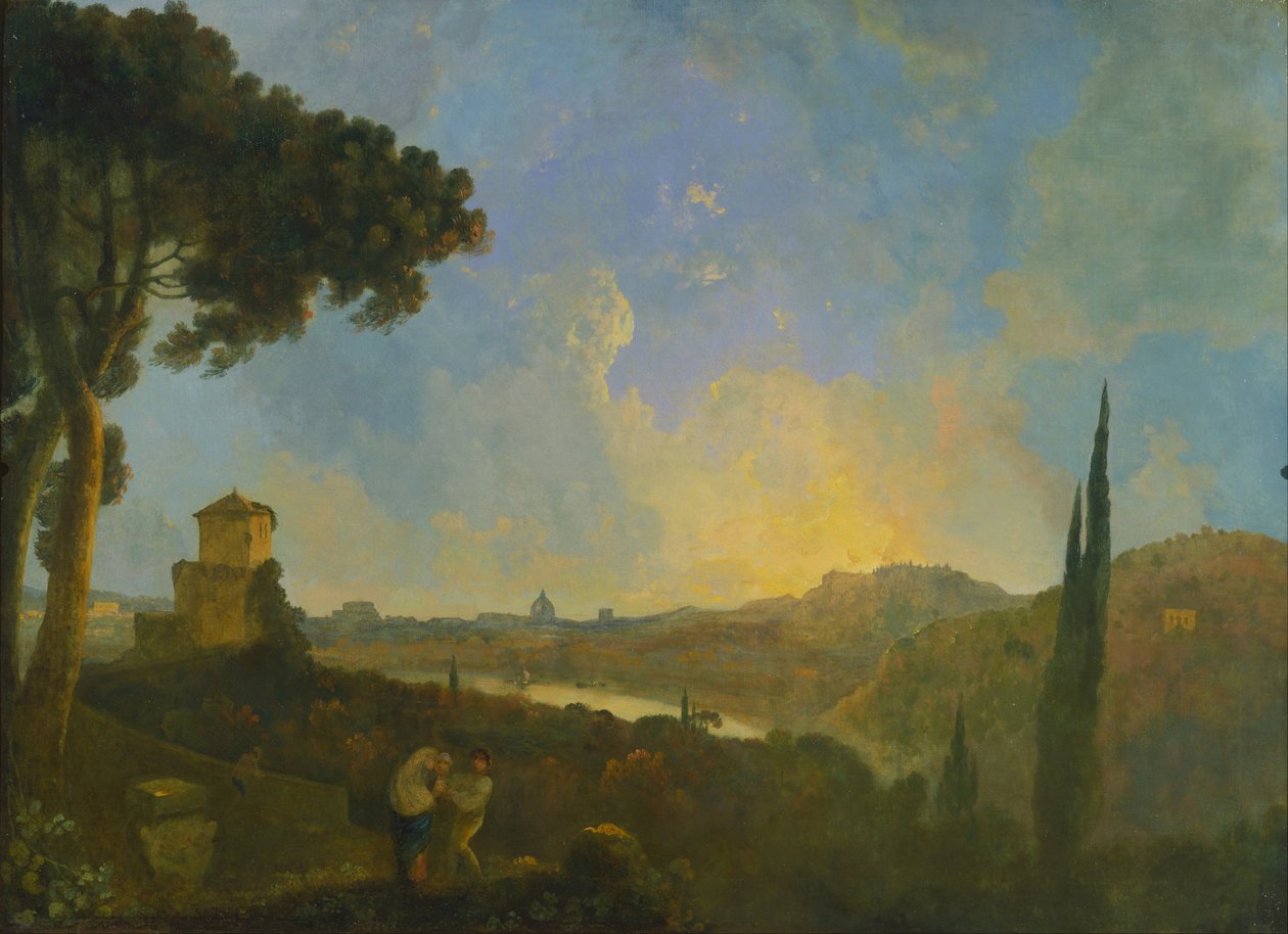 Widok Tybru z Rzymem w oddali autorstwa Richard Wilson