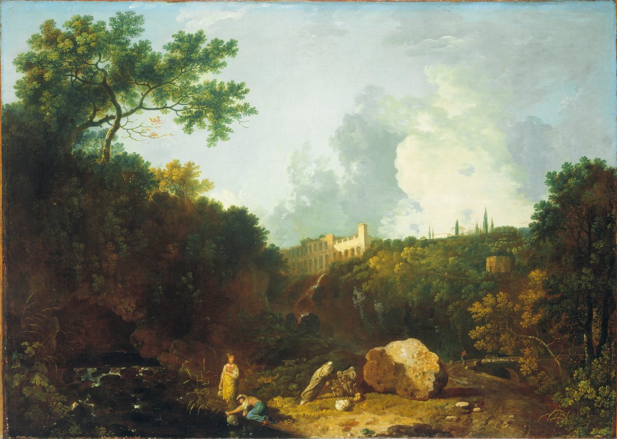 Odległy widok willi Maecenas w Tivoli autorstwa Richard Wilson