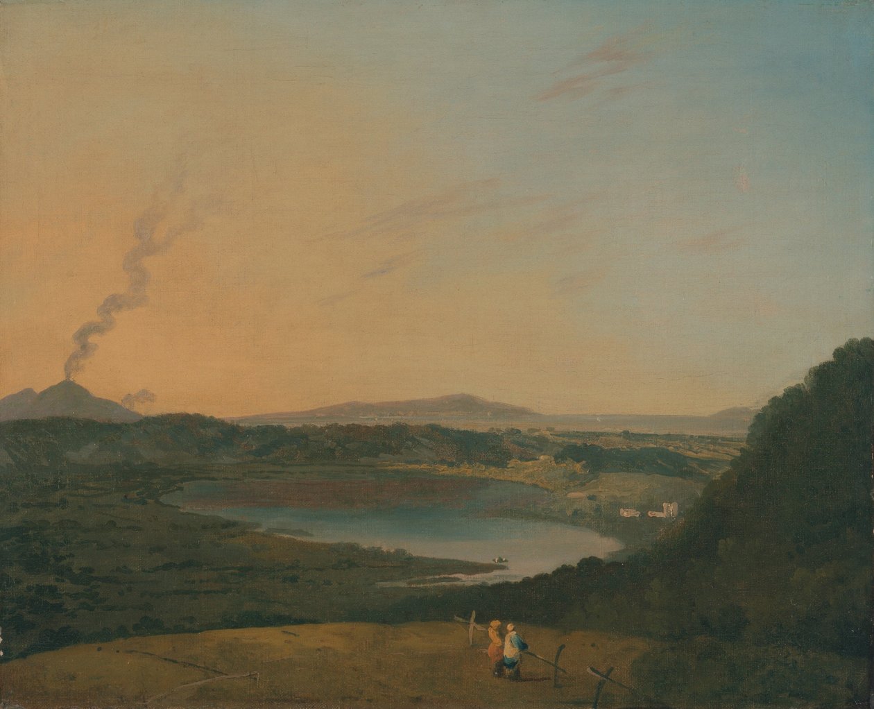 Lago dAgnano z Wezuwiuszem w oddali autorstwa Richard Wilson
