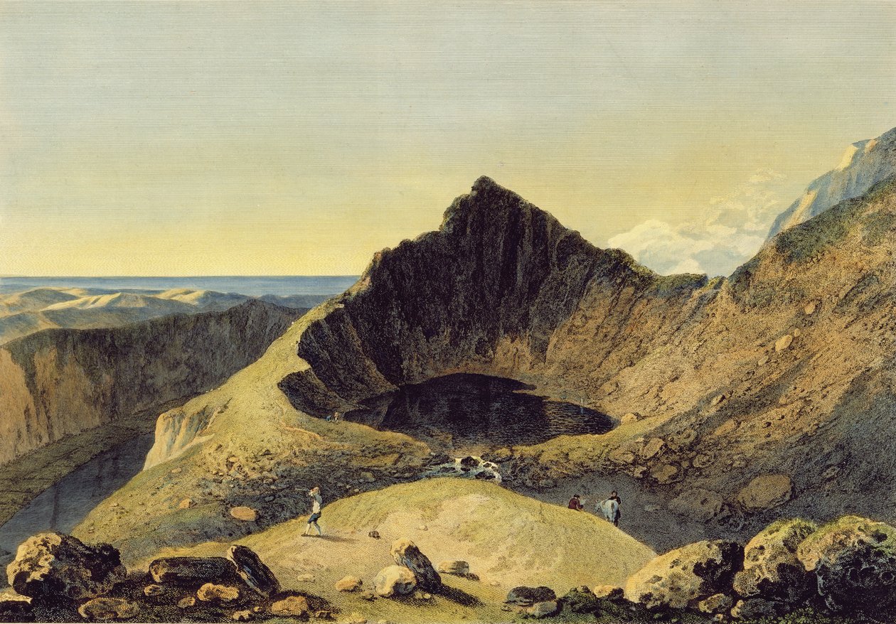 Szczyt góry Cader Idris, 1775 (rycina z wc na papierze) autorstwa Richard Wilson