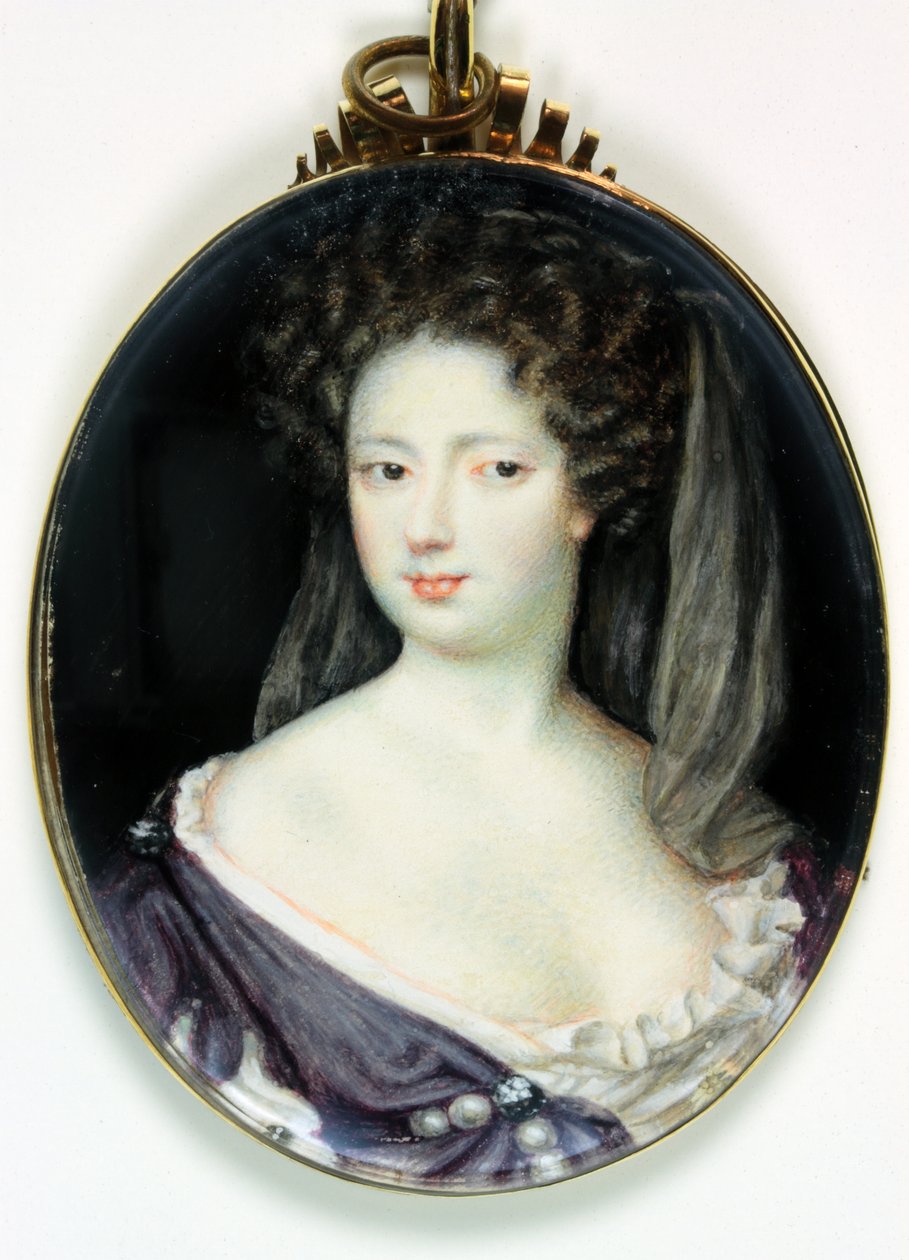 Anne Greville, hrabina Kingston (akwarela na kości słoniowej) autorstwa Richard  Gibson