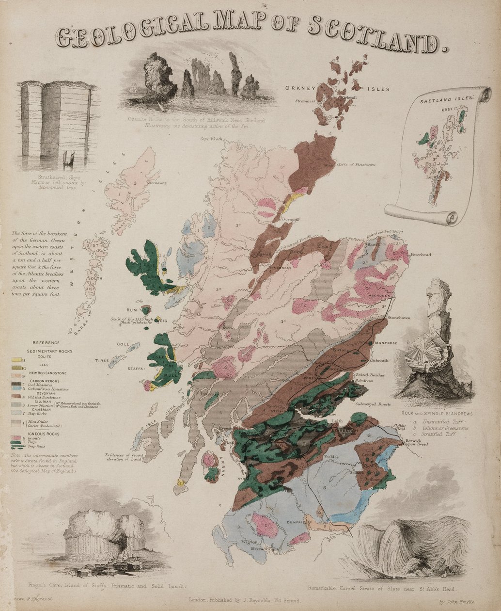 Mapa geologiczna Szkocji, ok. 1850 r. autorstwa John Pardon