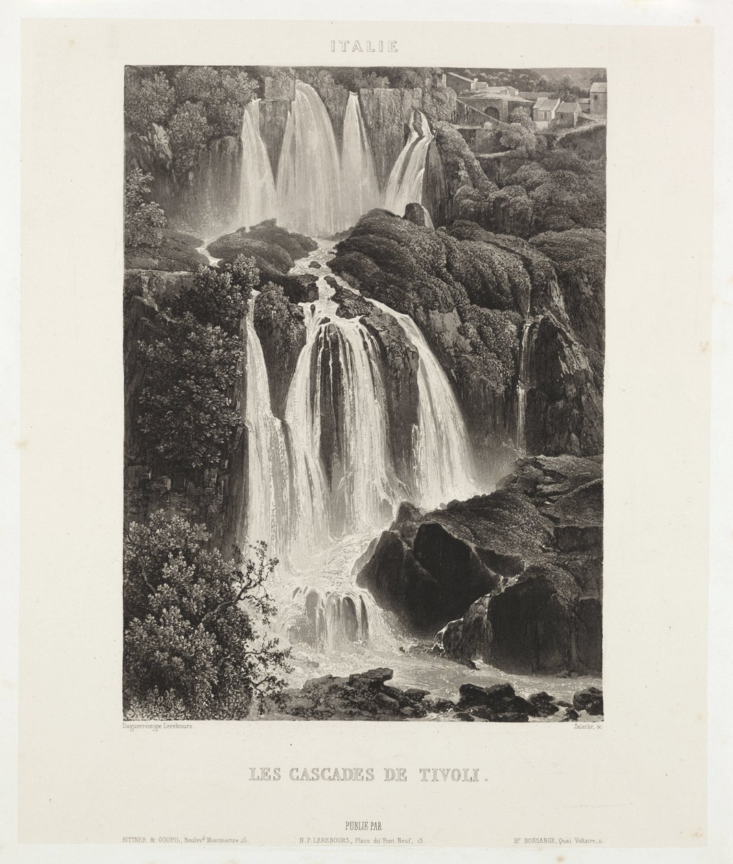 Kaskady Tivoli”, c1841 autorstwa John Pardon