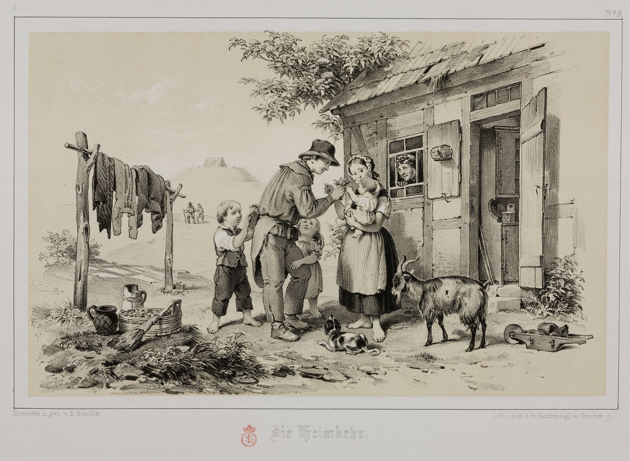 Powrót górnika do domu, Niemcy, ok. 1851 autorstwa John Pardon