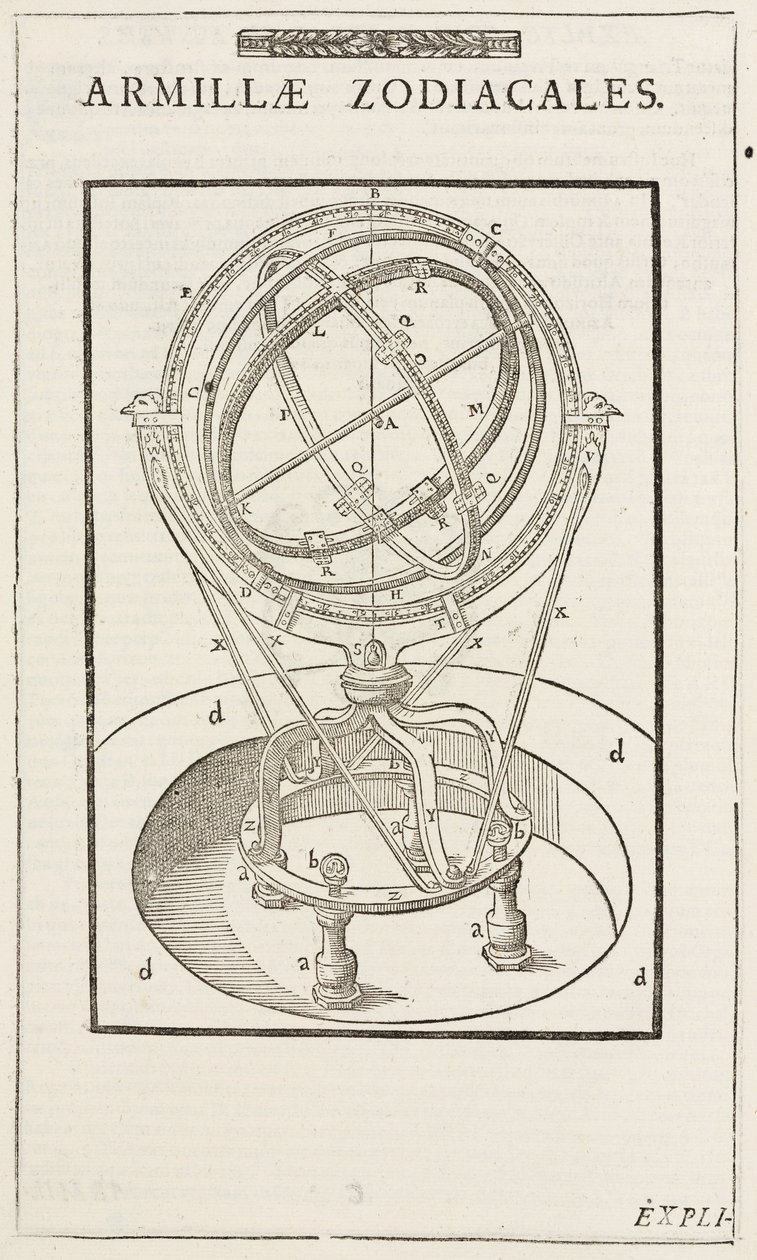 Zodiakalna sfera armilarna Tycho Brahego, przed 1570 r. autorstwa John Pardon
