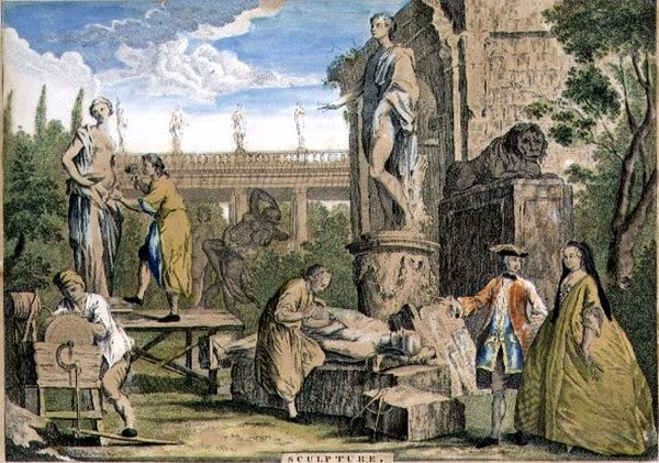 Rzeźba, wyd. W. Herbert, F. Bull i John Boydell (1719-1804) c.1750 (akwatinta) autorstwa Richard (after) Houston