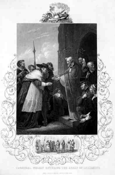 Kardynał Wolsey wkraczający do opactwa Leicester, w Henryku VIII Williama Szekspira (1564-1616) ryty AH Payne (grafika) autorstwa Richard (after) Westall