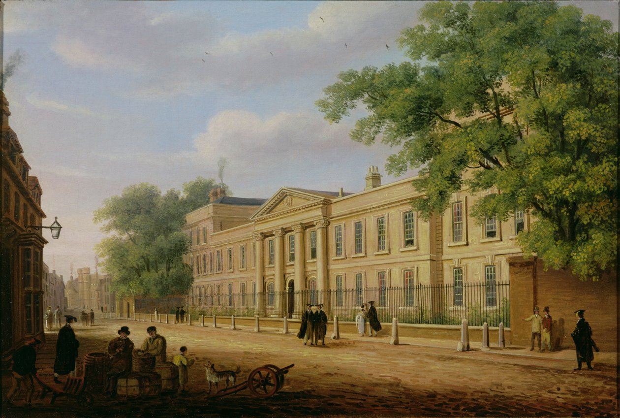 Widok na Emmanuel College, Uniwersytet Cambridge autorstwa Richard Bankes Harraden