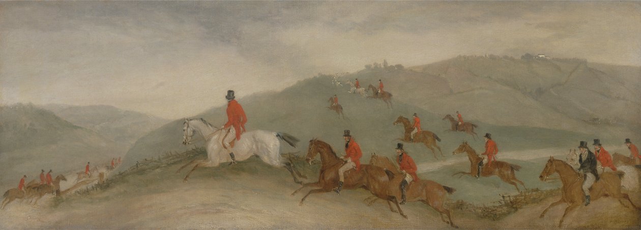 Foxhunting: Road Riders lub Funkers (olej na płótnie) autorstwa Richard Barrett Davis