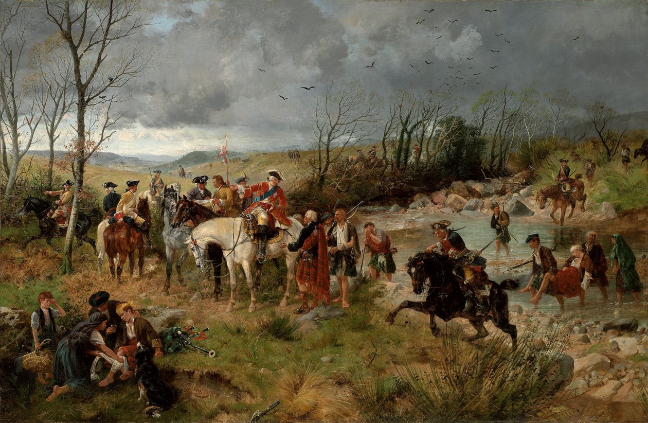 Zatrzymanie księcia Karola Edwarda na brzegach Nairne, 1878 autorstwa Richard Beavis
