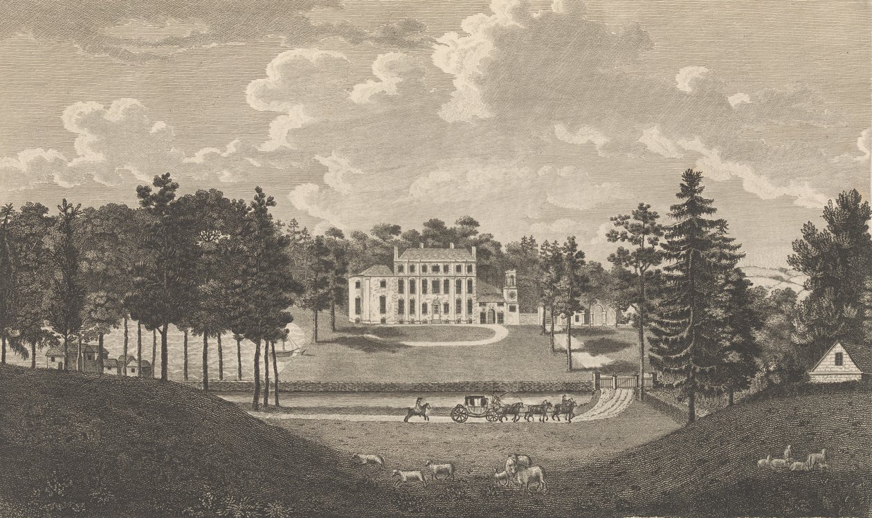 Bradborne, niedaleko Sevenoke, w hrabstwie Kent, z Edwarda Hasteda, The History and ..., 1777-90. autorstwa Richard Bernard Godfrey