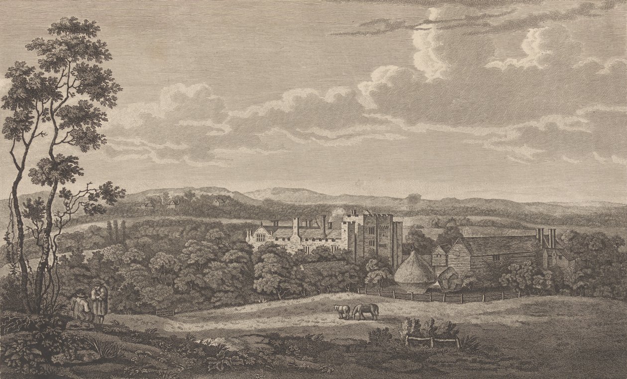 Zamek Hever w hrabstwie Kent, z Edwarda Hasteda, The History and Topographical..., 1777-90. autorstwa Richard Bernard Godfrey