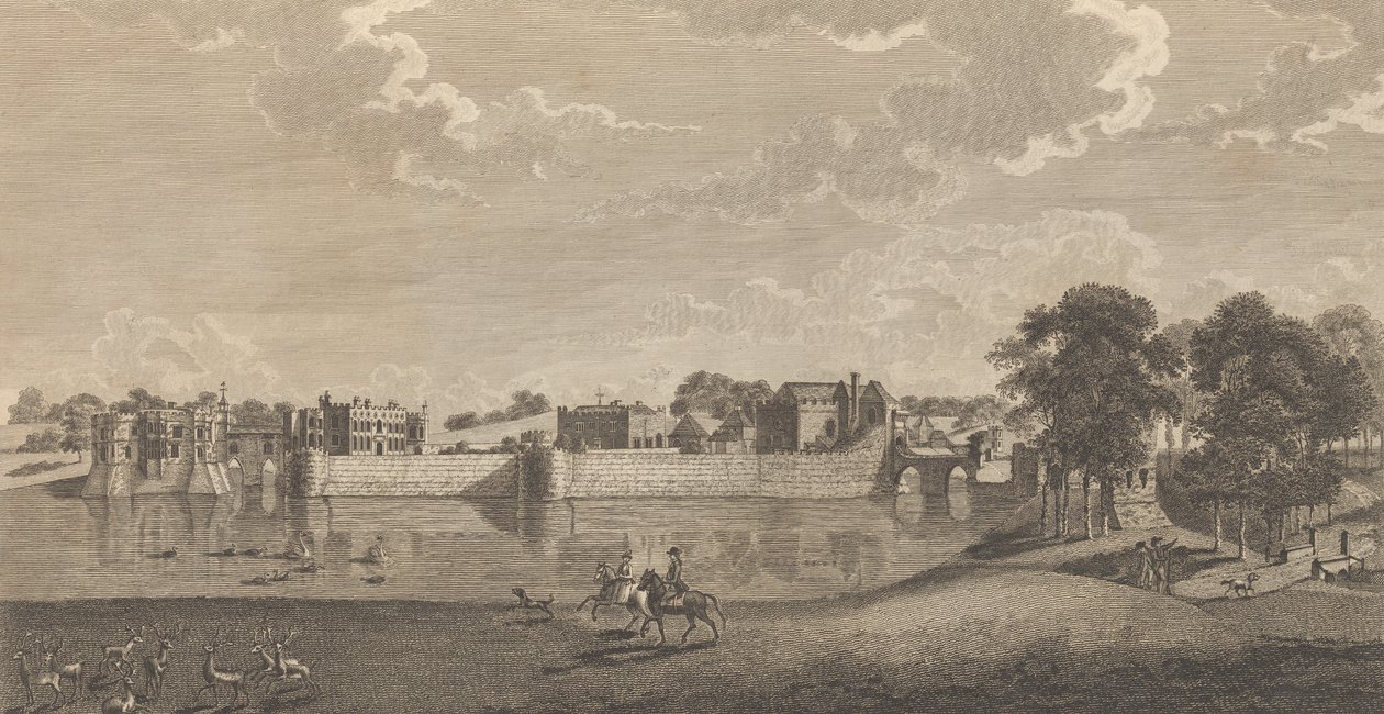 Zamek Leeds, w hrabstwie Kent, z książki Edwarda Hasteda, The History and..., 1777-90. autorstwa Richard Bernard Godfrey