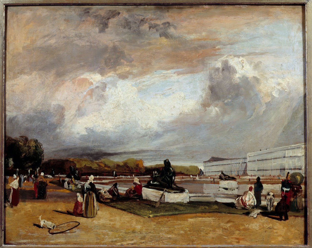 Łóżko wodne w Wersalu. Obraz Richarda Boningtona (1801-1828) Ec. Ang. autorstwa Richard Bonington