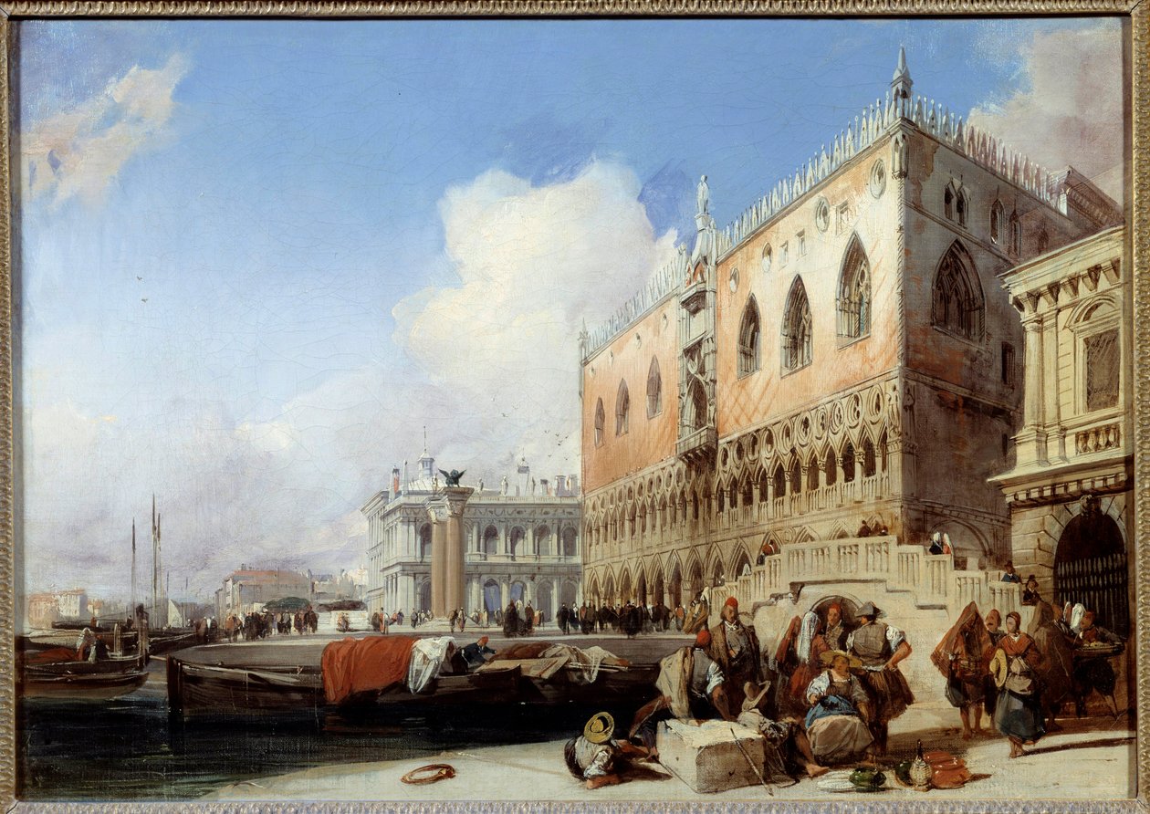 Widok na Wenecję, Quai des Schiavoni i Pałac Dożów Obraz Richarda Boningtona (1801-1828) 1827 Ndz. 0,41 x 0,54 m² autorstwa Richard Bonington