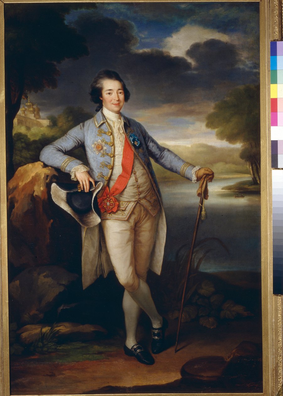 Portrait du prince Alexandre Borissovitch Kourakine (1752-1818), homme politique russe (Portret księcia Aleksandra Kurakina) - Olej na płótnie autorstwa Richarda Bromptona (1734-1783), c1780 - Wymiary : 113x76 cm - Państwowa Galeria Tretiakowska, Moskwa autorstwa Richard Brompton
