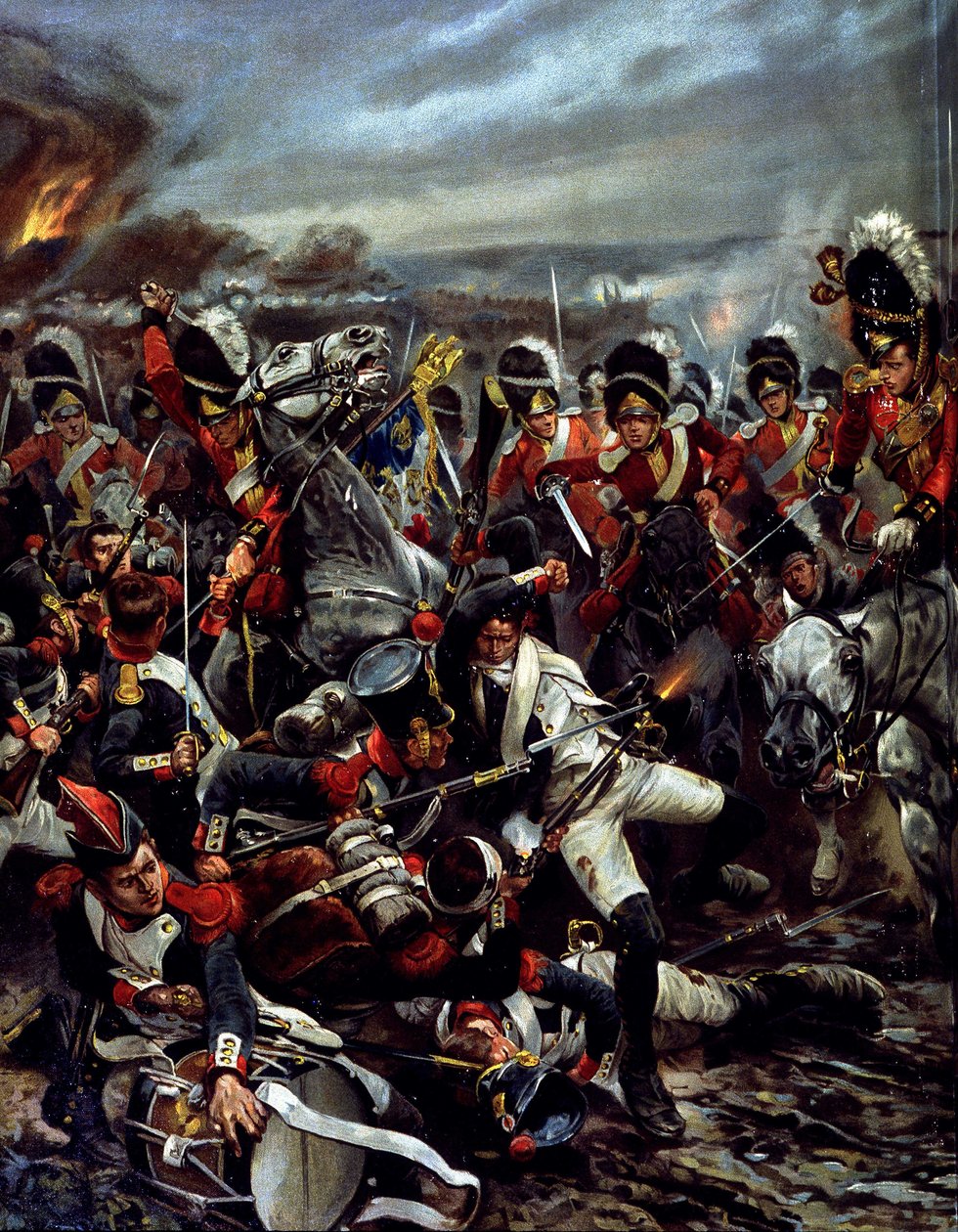 Szarża Szkotów w Waterloo - obraz Catona Woodville