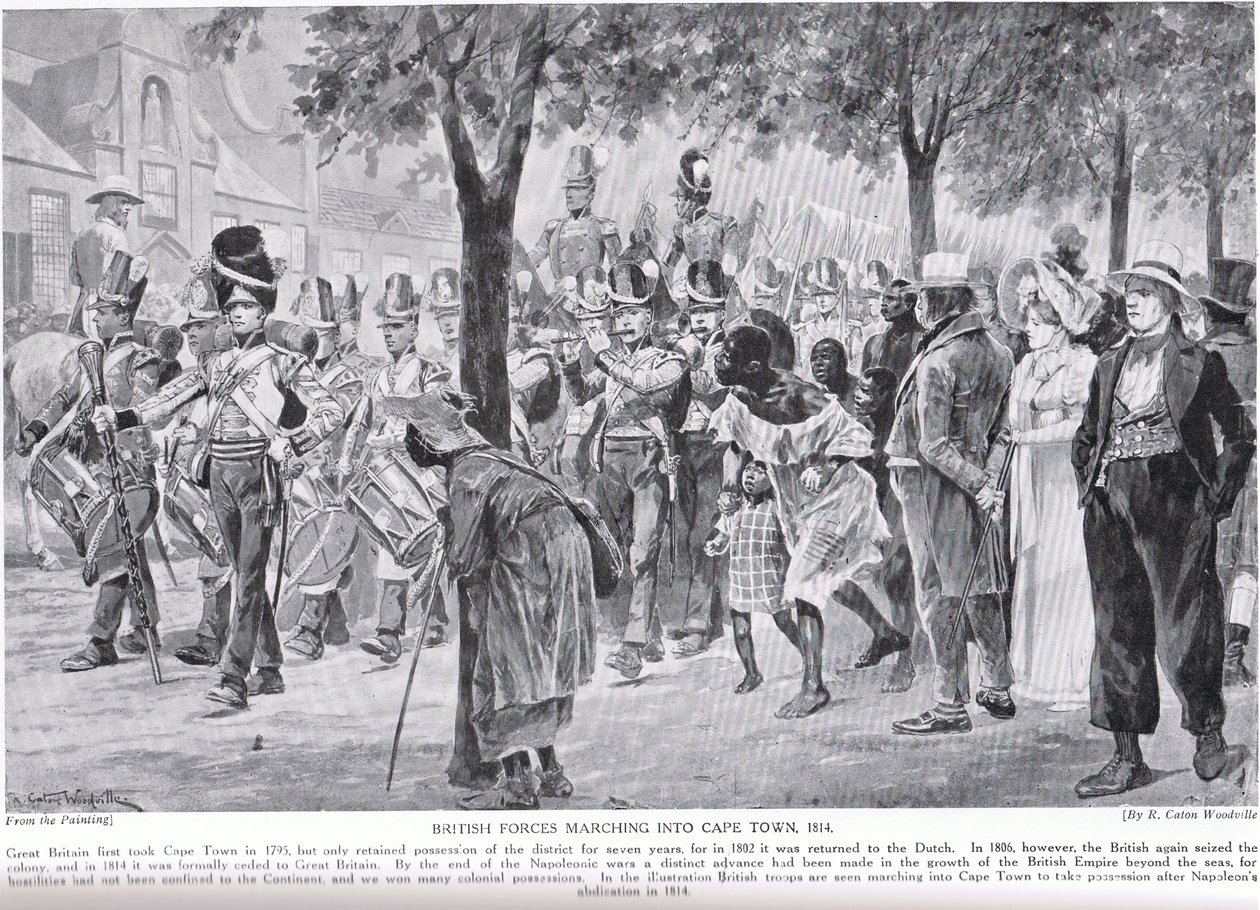 Siły brytyjskie wkraczające do Kapsztadu, ilustracja z „Hutchinson