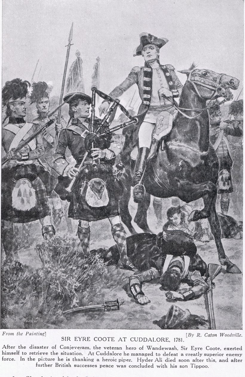 Sir Eyre Coote w Cuddalore, ilustracja z „Historia narodów Hutchinsona” autorstwa Richard Caton Woodville