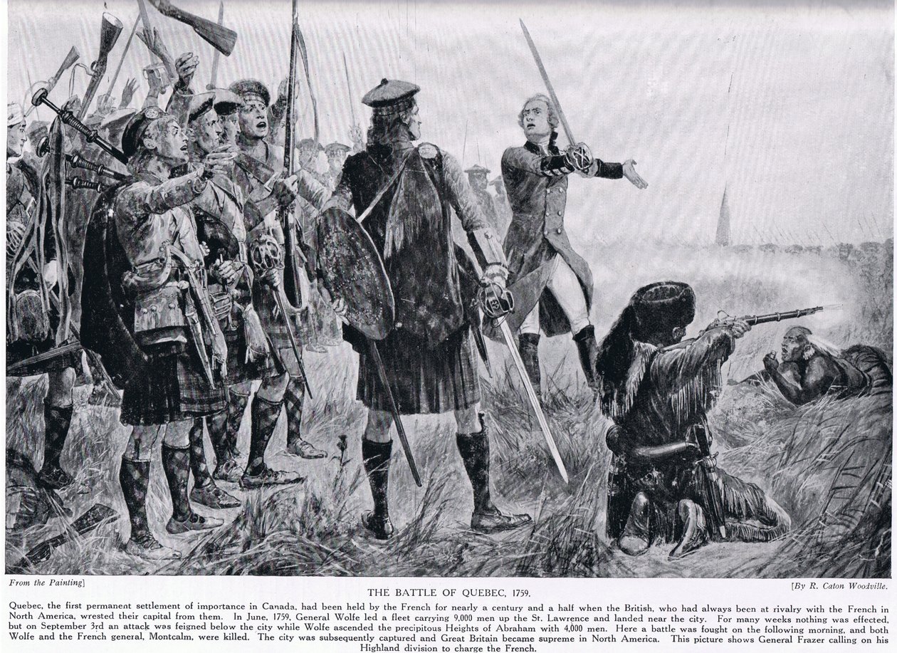 Bitwa pod Quebec, 1759, ilustracja z „Hutchinson