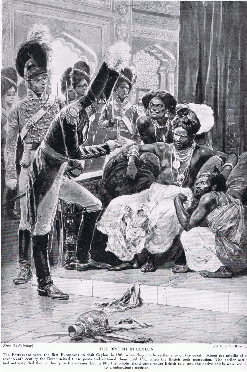Brytyjczycy na Cejlonie, ilustracja z „Hutchinson