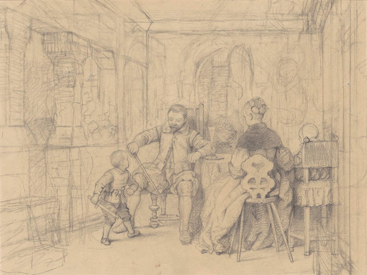 Lekcja szermierki [recto] autorstwa Richard Caton Woodville