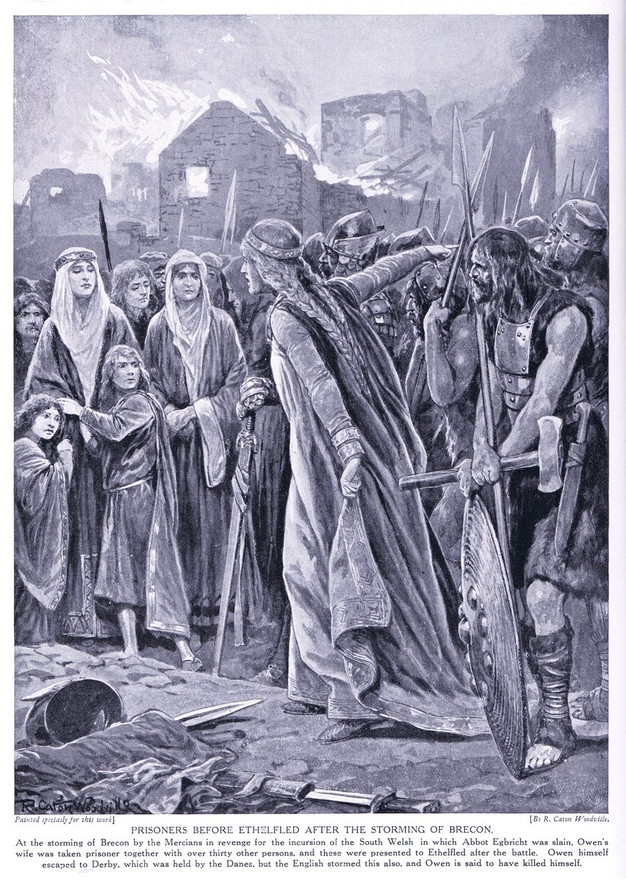 Więźniowie przed królową Ethelred, lata 20. autorstwa Richard Caton Woodville junior
