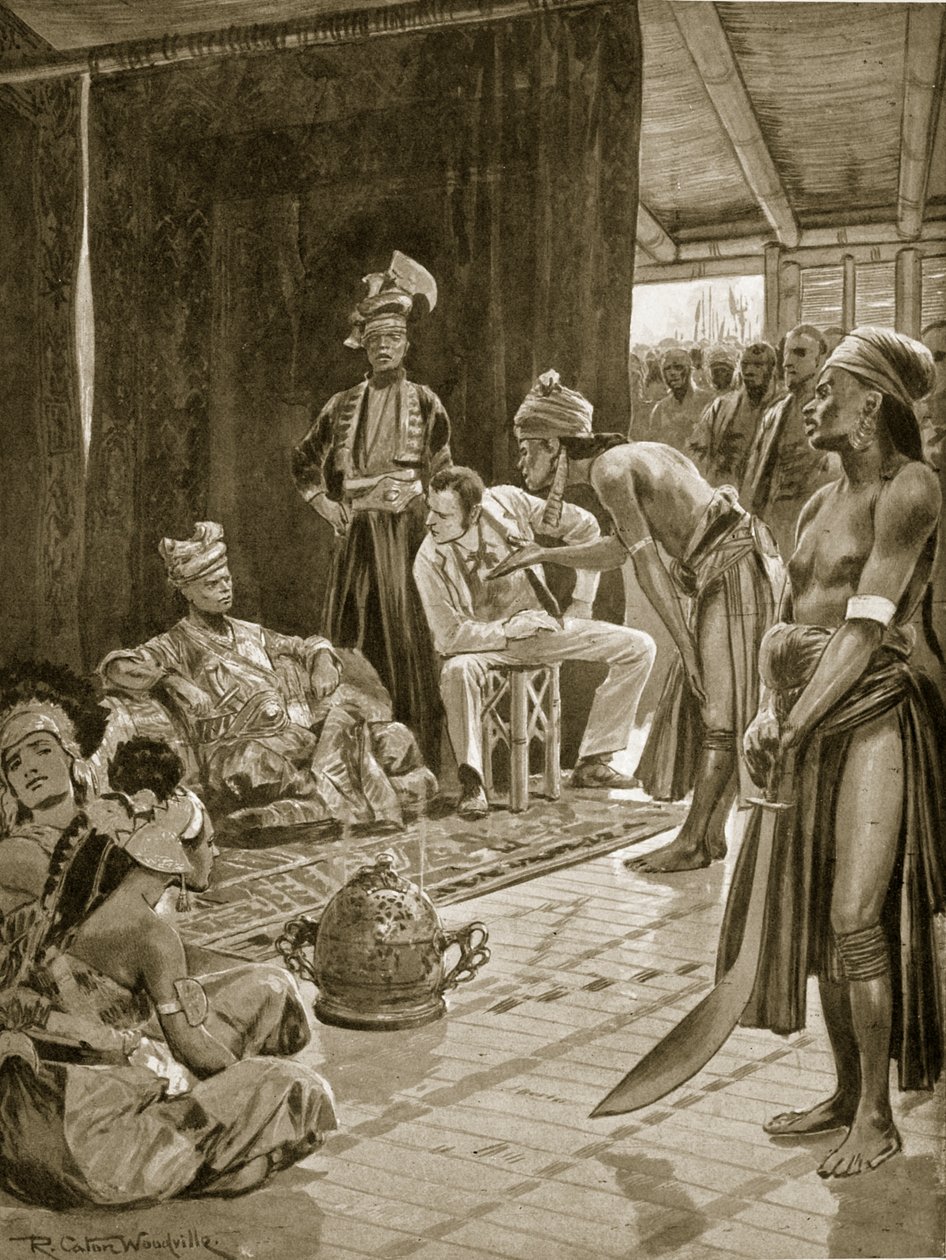 Sir James Brooke na Borneo, 1842, ilustracja z „Hutchinson