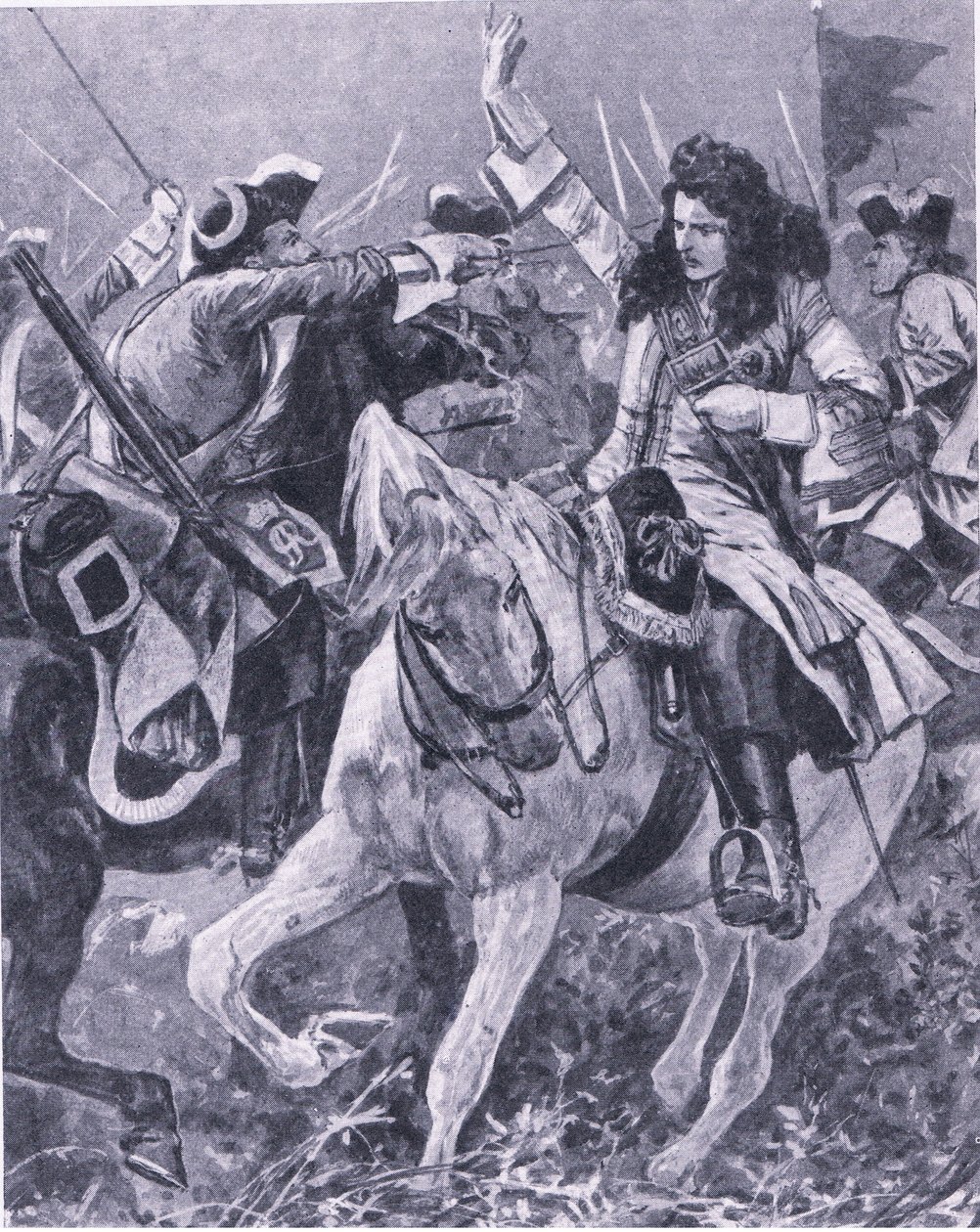 Bitwa pod Malplaquet, 11 września 1709, ilustracja z brytyjskich bitew na lądzie i morzu, 1915 autorstwa Richard Caton Woodville junior