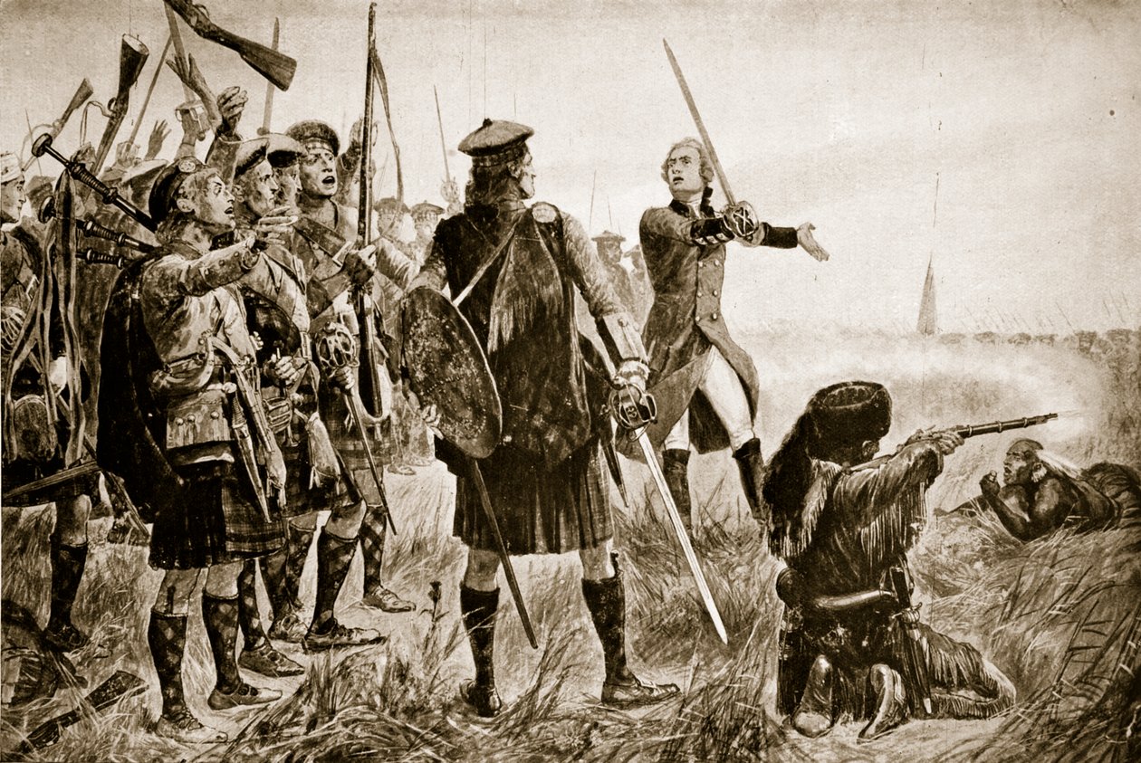 Bitwa pod Quebec, 1759, ilustracja z „Hutchinson