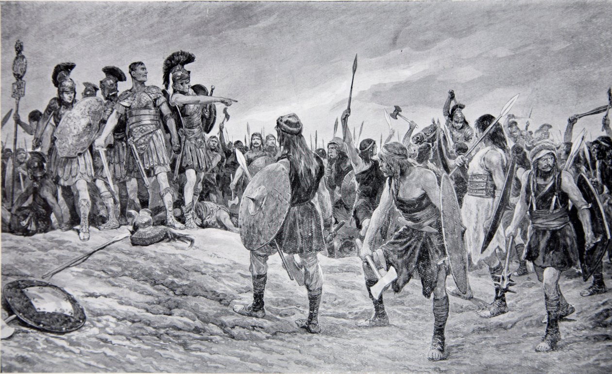 Wespazjan uratowany przez syna Tytusa, ilustracja z „Hutchinson