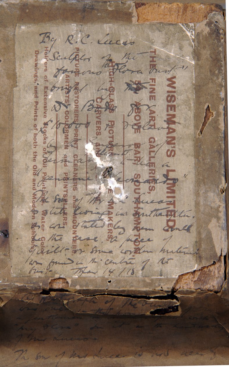 Rewers z popiersiem dziewczyny, ok. 1850 (pióro i atrament oraz druk na papierze) (patrz 876003) autorstwa Richard Cockle Lucas