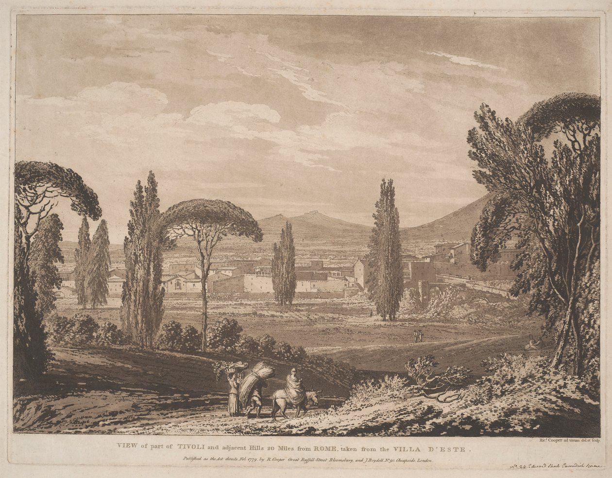 Widok części Tivoli i sąsiednich wzgórz autorstwa Richard Cooper the Elder