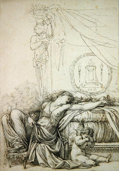 Przedmiot mitologiczny (pióro i atrament na papierze) autorstwa Richard Cosway