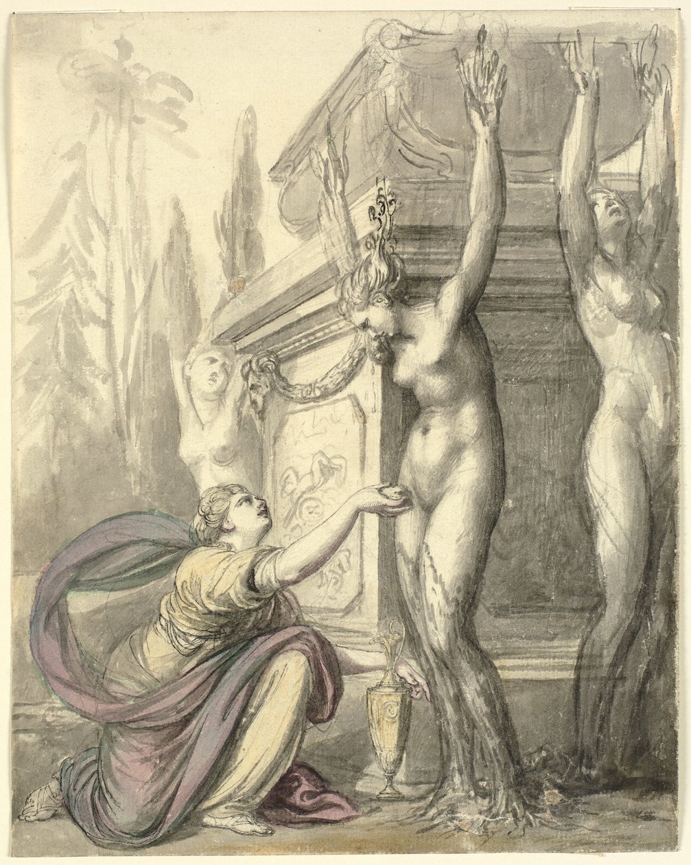 Heliady przy grobie Faetona (Owidiusz, Metamorfozy, II, 340-366) autorstwa Richard Cosway