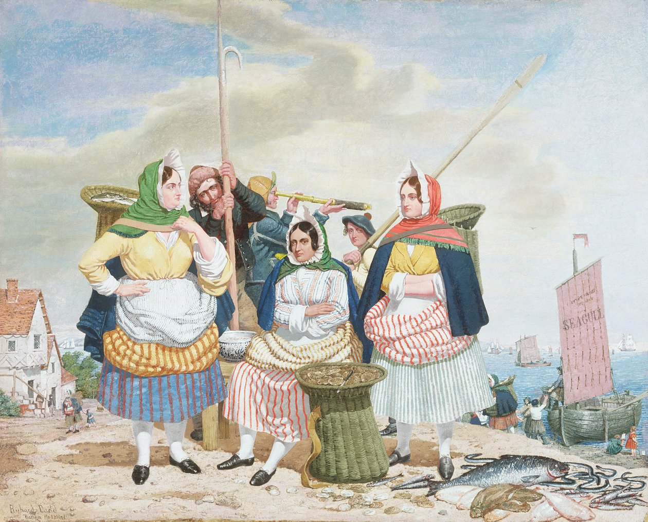 Targ rybny nad morzem, ok. 1860 (olej na płótnie) autorstwa Richard Dadd
