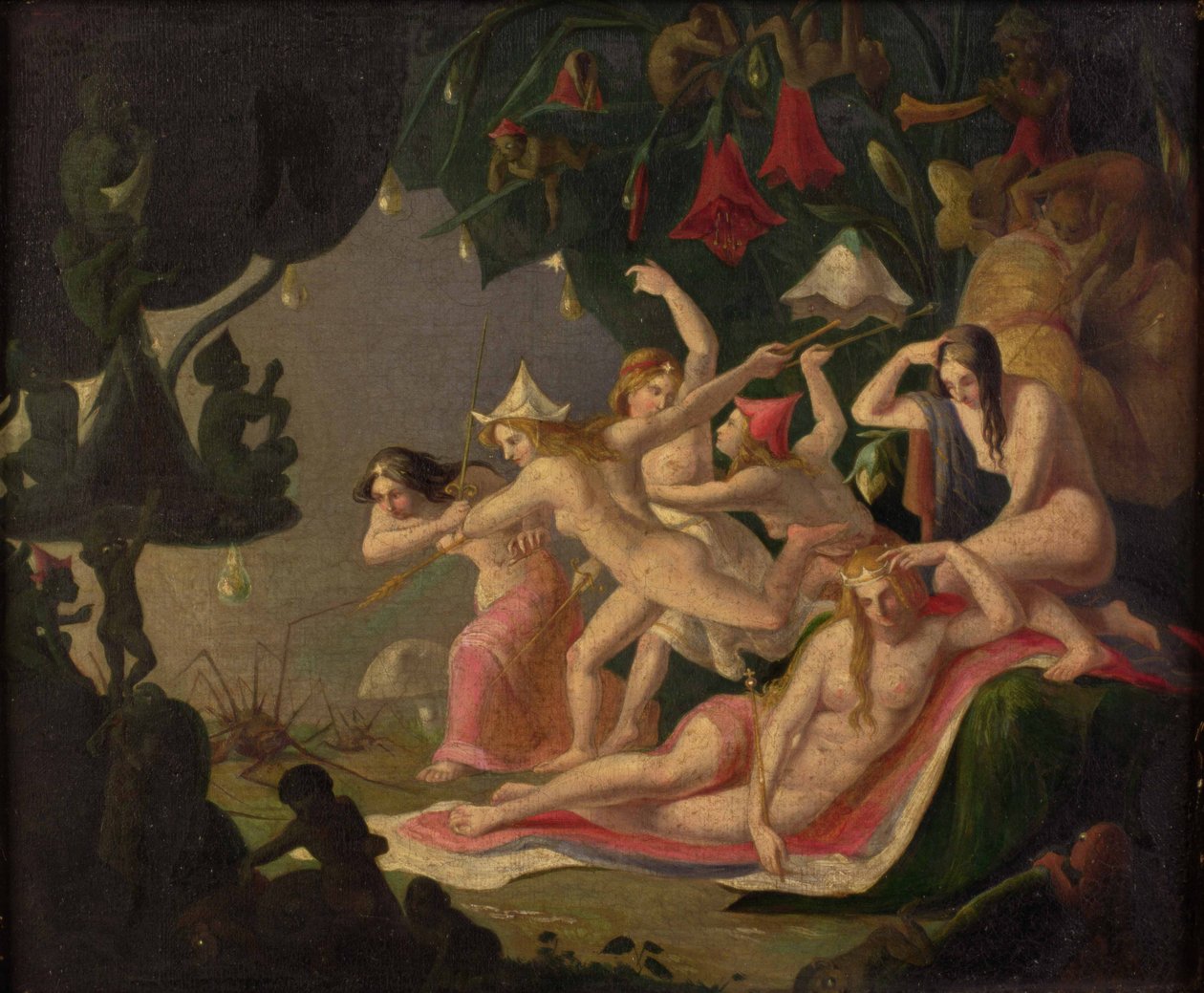 Atak pająka (olej na płótnie) autorstwa Richard Dadd