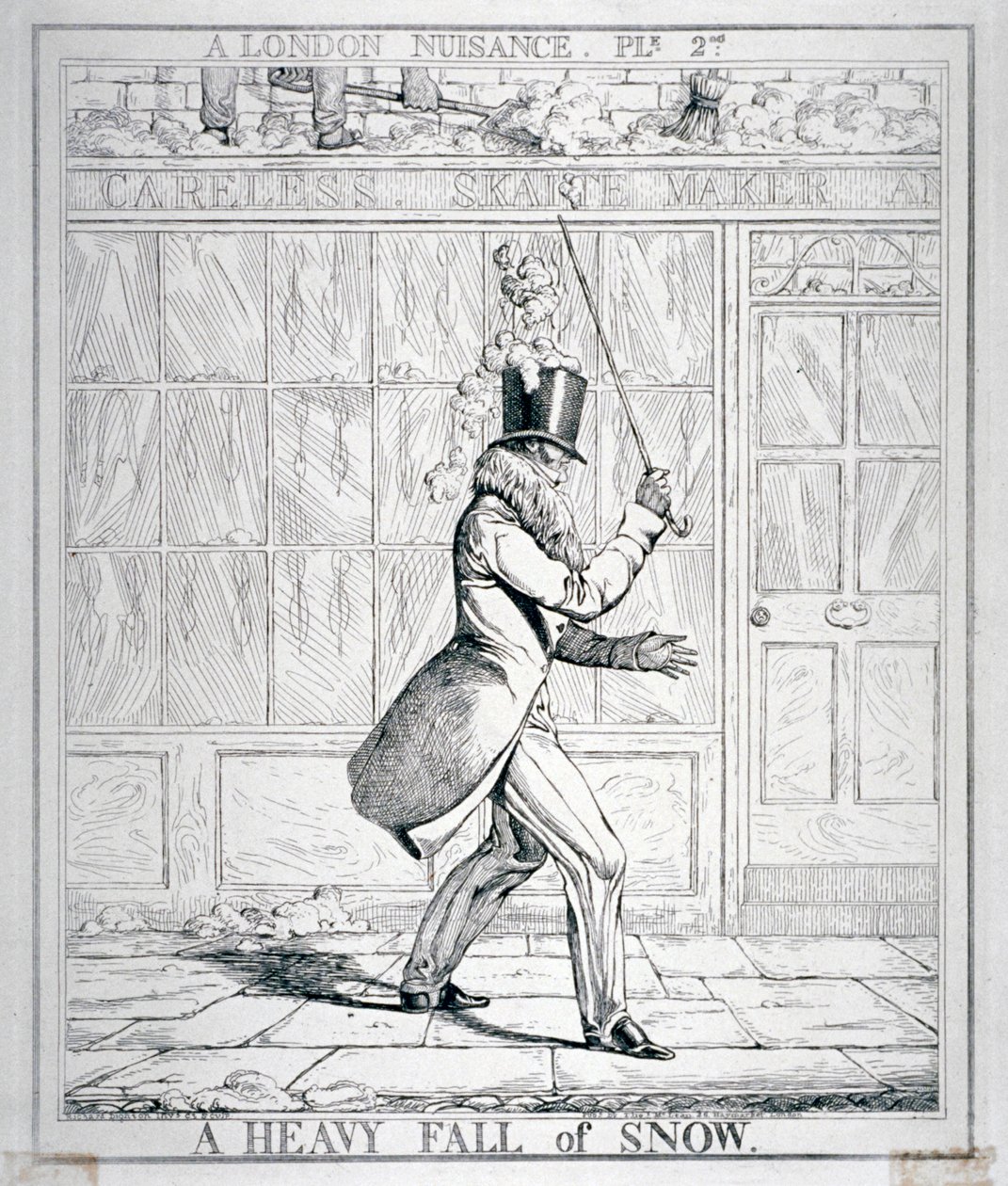 „Ciężkie opady śniegu”, 1821 r. autorstwa Richard Dighton