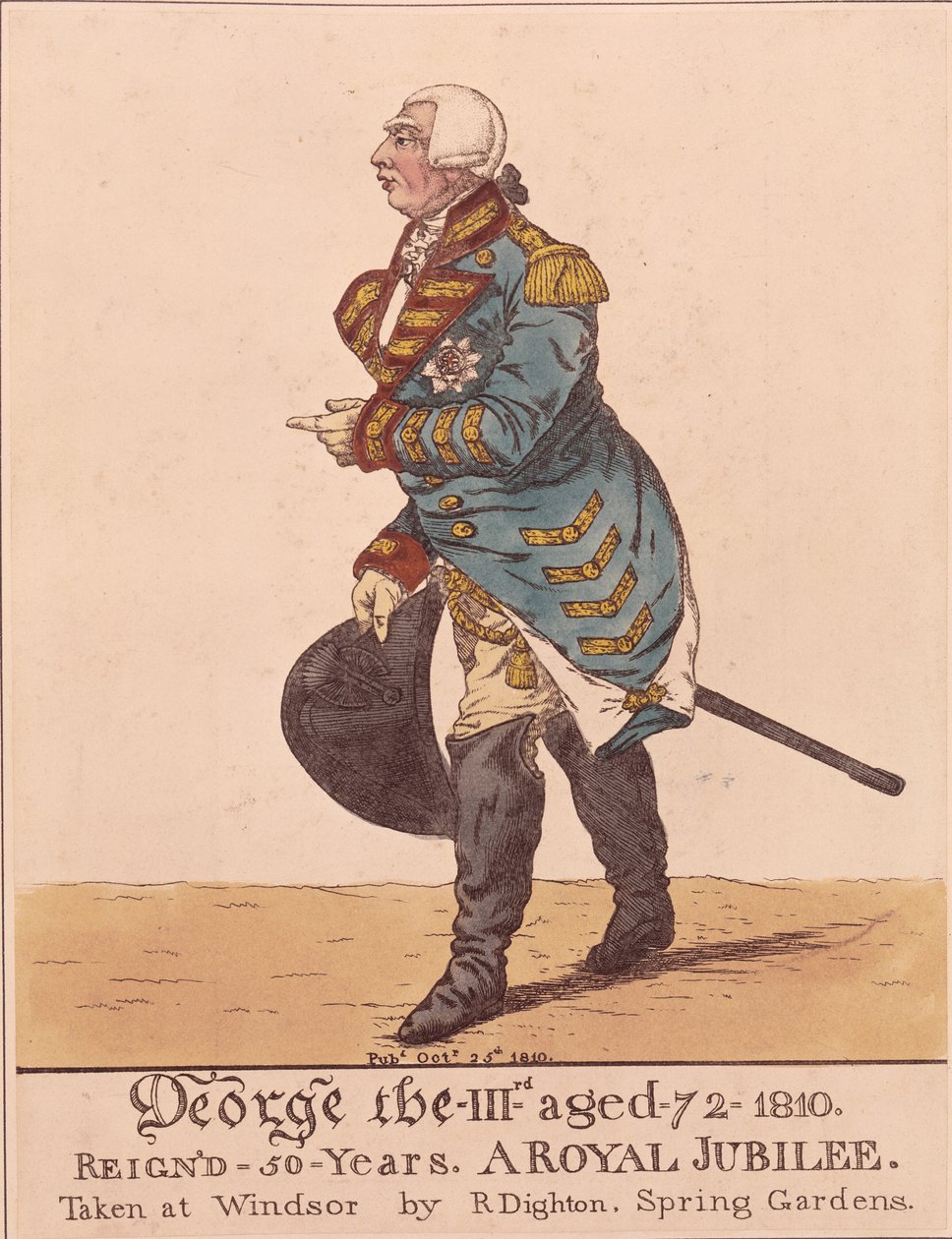 Jerzy III, 1810 r autorstwa Richard Dighton