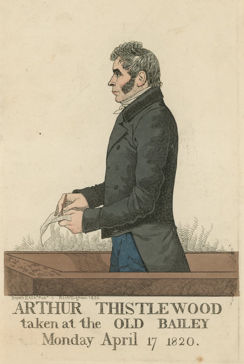Portret Arthura Thistlewooda (kolorowy grawerunek) autorstwa Richard Dighton