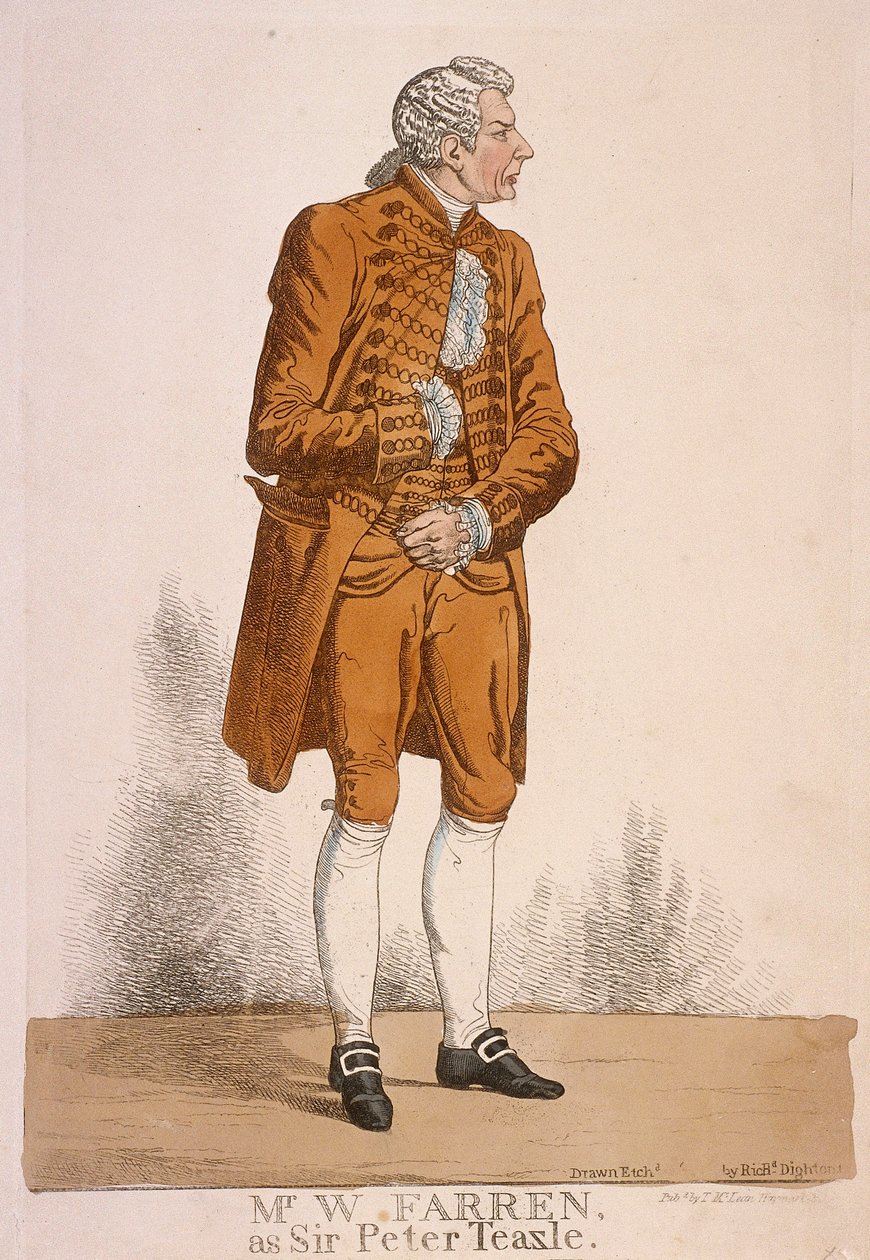 Aktor William Farren jako Sir Peter Teazle, 1824 autorstwa Richard Dighton