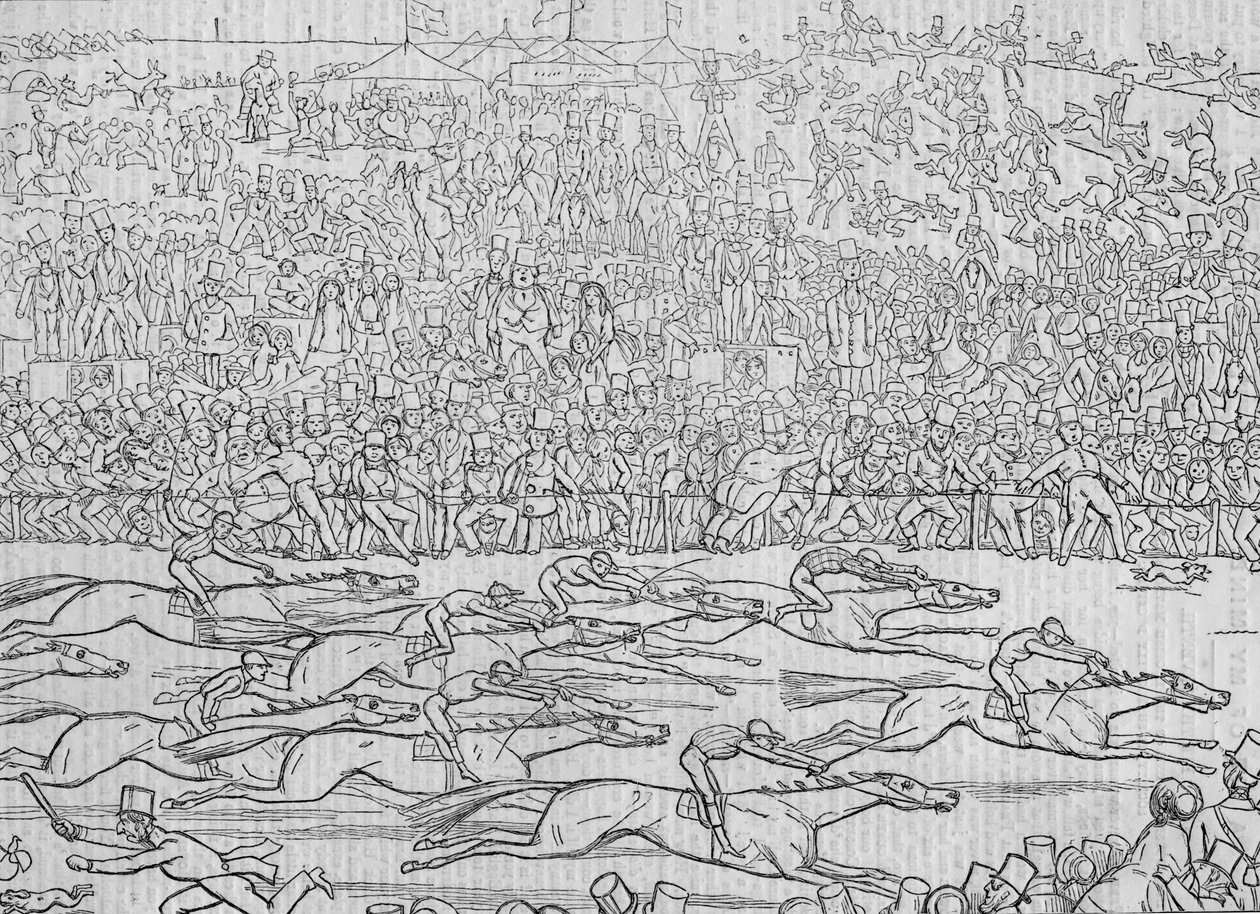 Maniers and Customs of ye Englyshe Nowa seria nr 8: Ye Derbye Daye 1849 autorstwa Richard Doyle