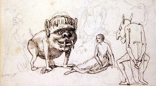 Queer Folk (pióro, tusz i ołówek na papierze) autorstwa Richard Doyle